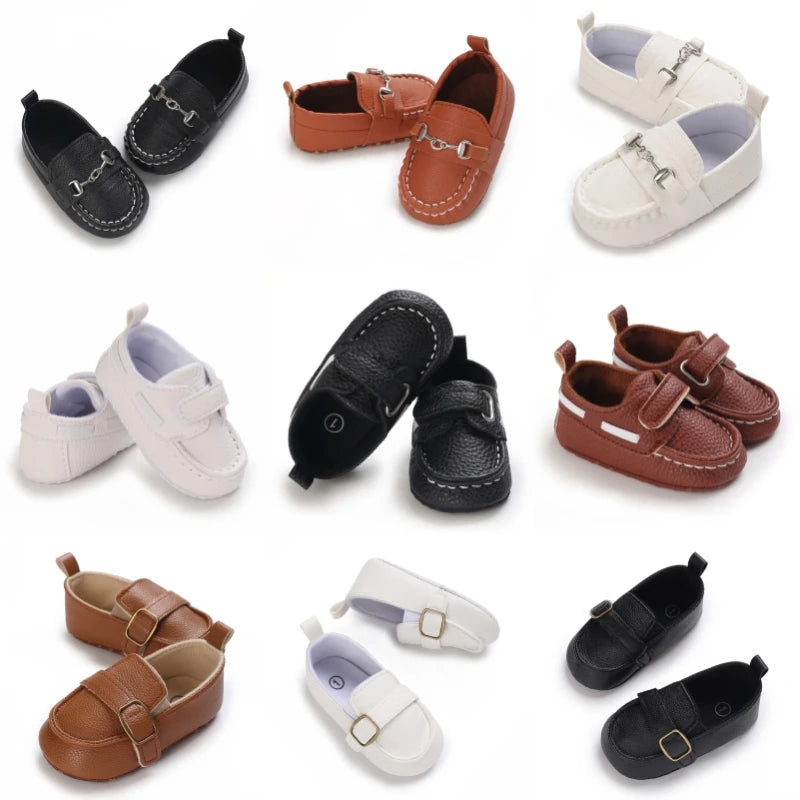 Spring and Autumn British Style Loafers For Babies Aged 0-12 Months Comfortable and Non Slip Walking Shoes