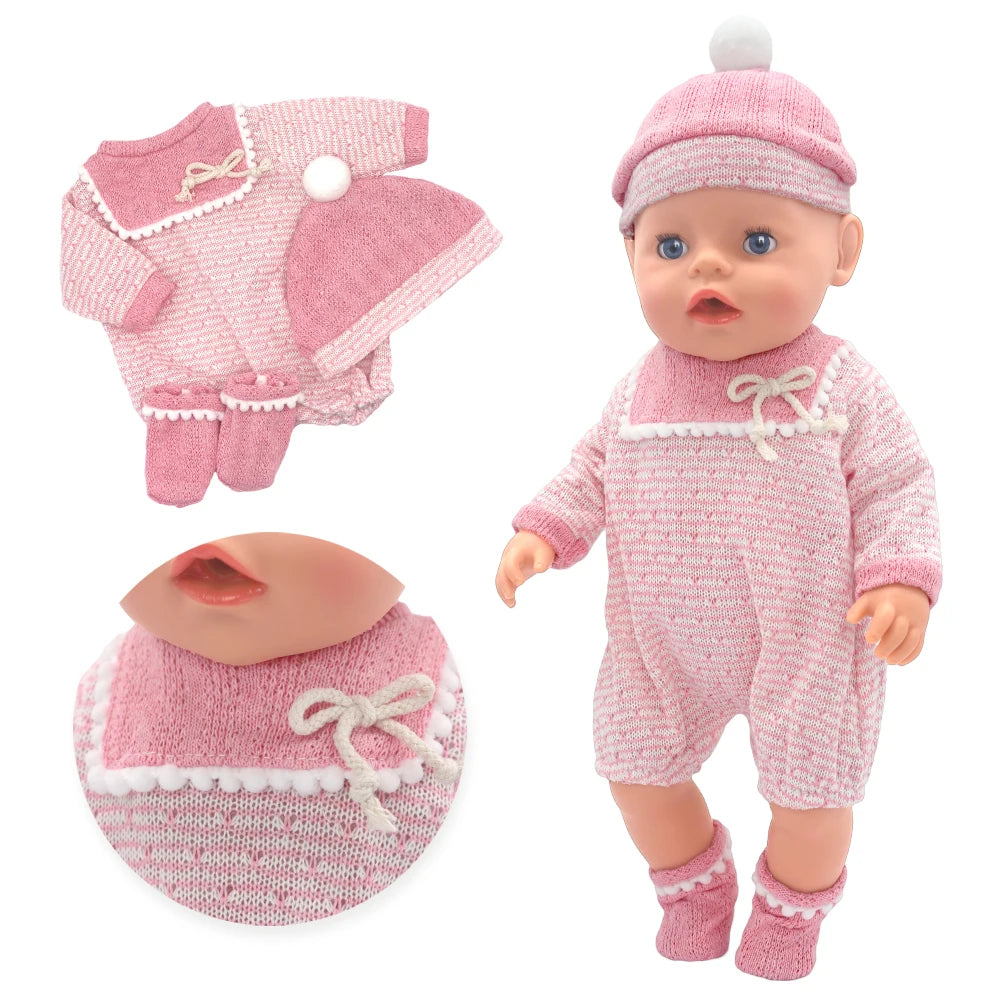 Baby Born Doll Outfits For 13-18 Inch Newborn Doll Cute Jumpers Rompers Suit+Shoes Doll Accessories Festival Birthday Gift