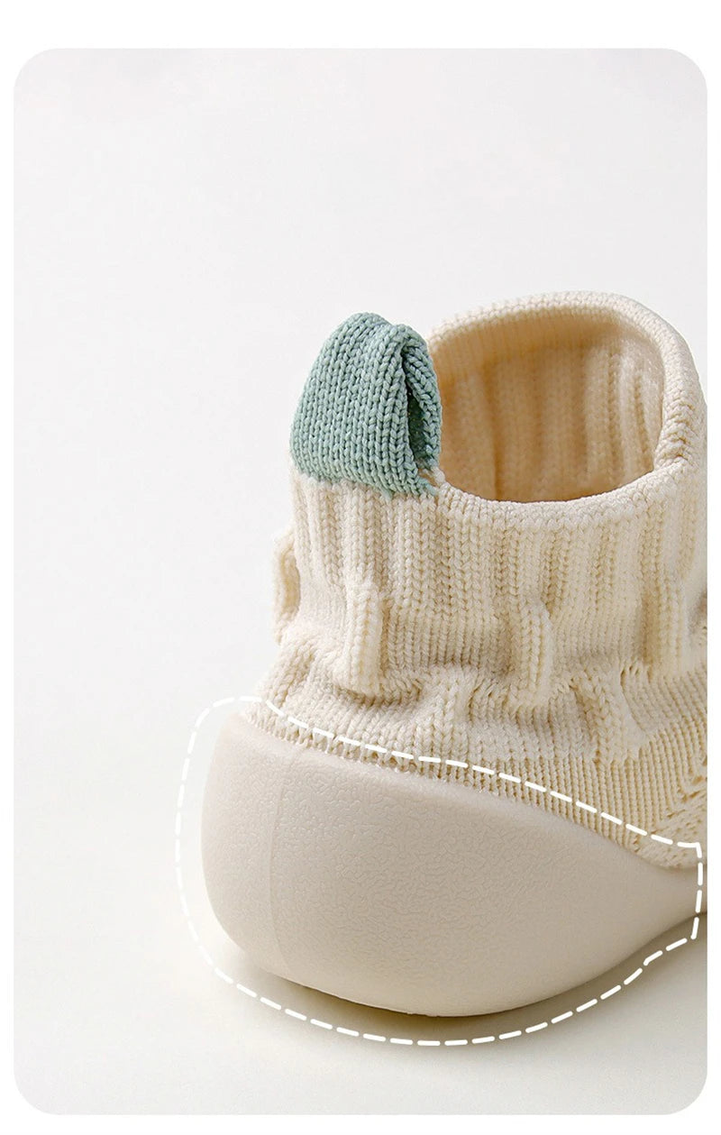 Spring Autumn Baby Boys Girls High Top Walking Shoes Kids Sneakers Child Soft Sole Anti Slip Knitted Infant Newborn Socks Shoes