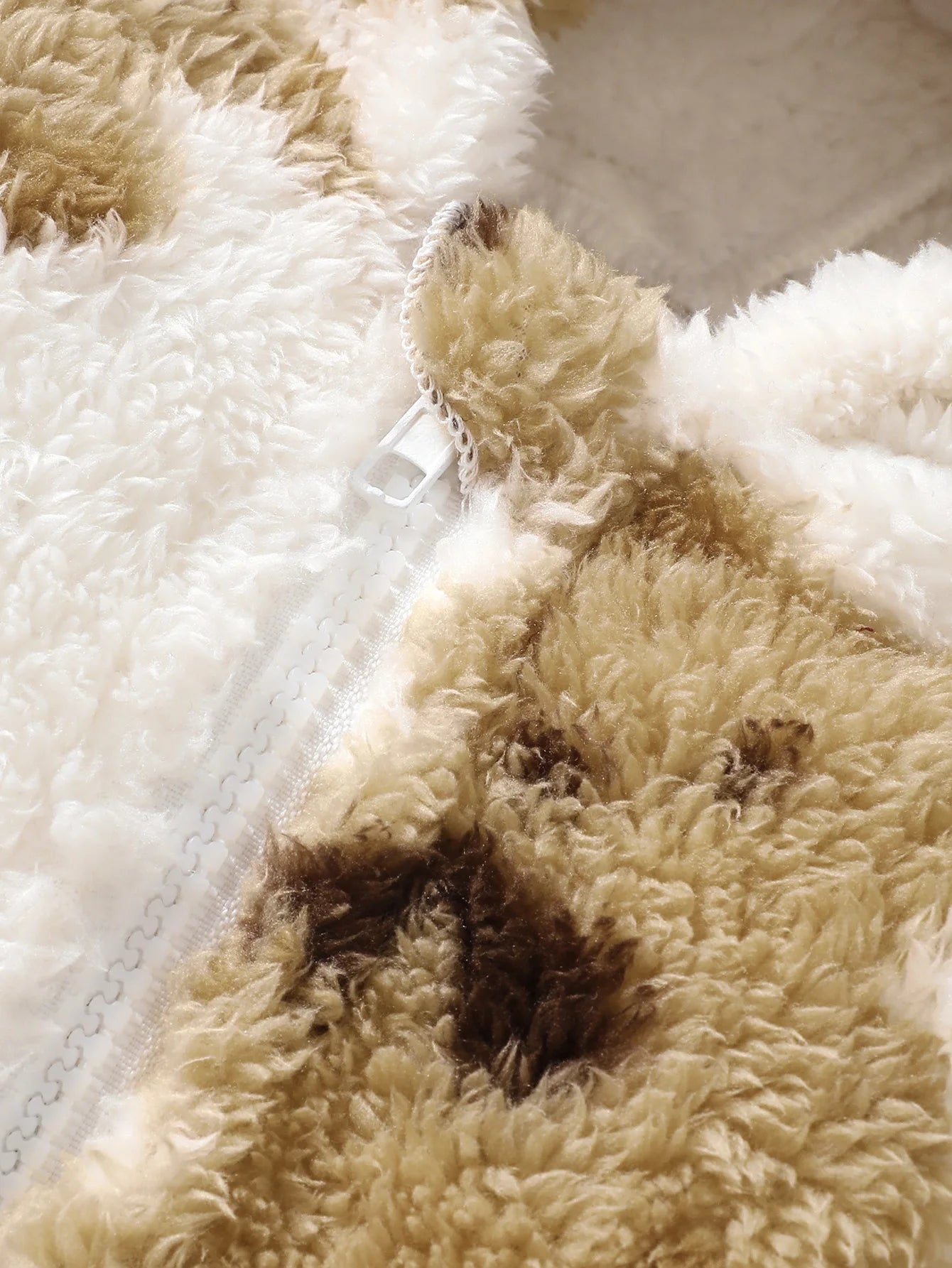 Mono de felpa de invierno para bebé niña, a la moda, casual, bonito estampado de oso de dibujos animados, con cremallera inclinada y capucha, de manga larga