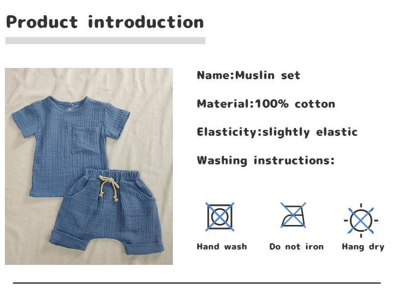2-teiliges Baby-Outfit-Set aus Baumwolle, Neugeborenen-Mädchenkleidung, Jungen-Kleinkind-Strampler, T-Shirts und Shorts, weiche Kleidung für Babys im Säuglingsalter