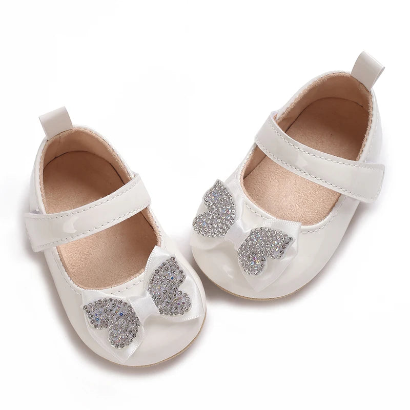Spring and Autumn Fashion Baby Shoes 0-1 Year Old Girl Cute Bow Princess Shoes Soft Rubber Bottom Lightweight Walking Shoes