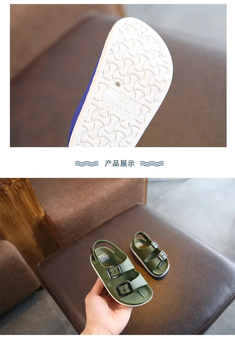 sandalias Antiskid Baby Girl Shoes British Non-slip Beach Sandals Kids Shoe Children Sandals Summer Boys PVC Buckle Kid Slippers