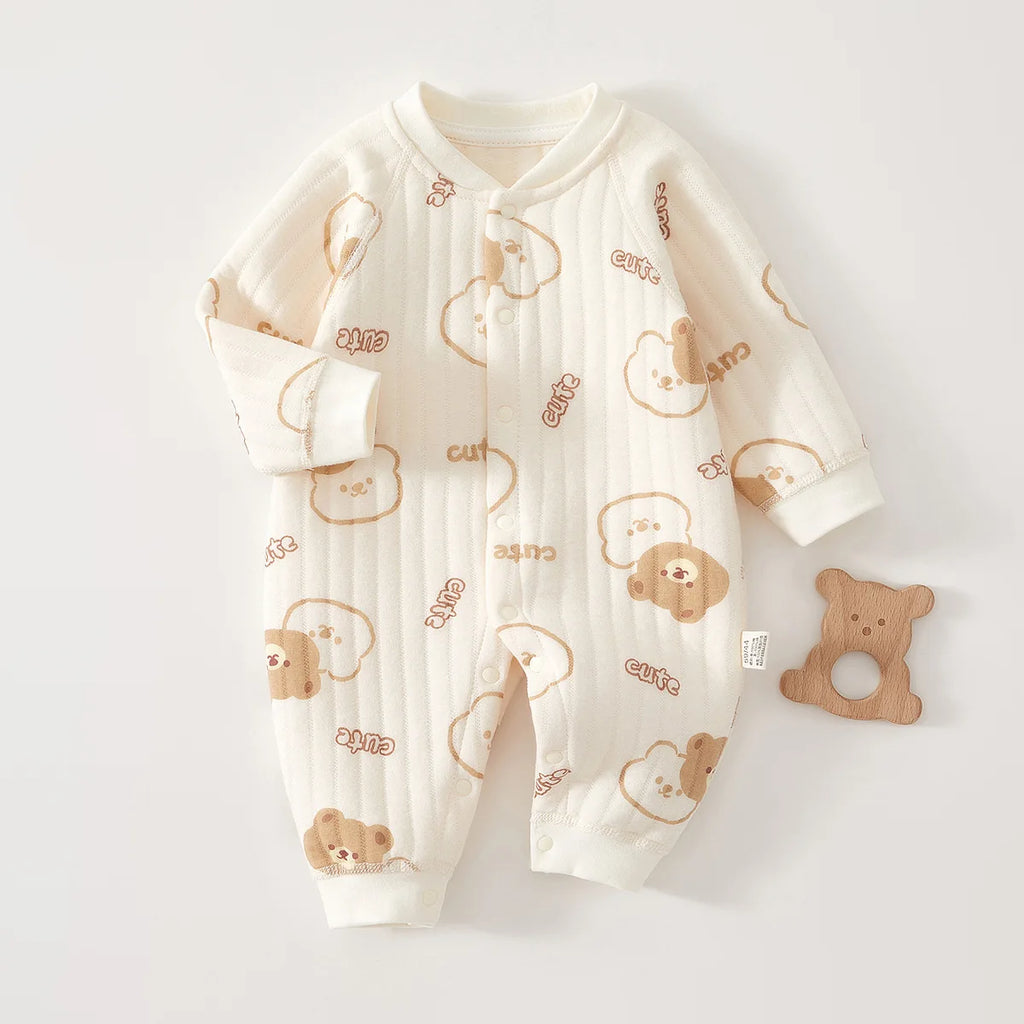 Baby Jumpsuit Clothes bodysuit Thickening Cotton  Boys Girls Cute Printed Bear Romper Infant Onesie Spring Trend 1-3-6-9-12M