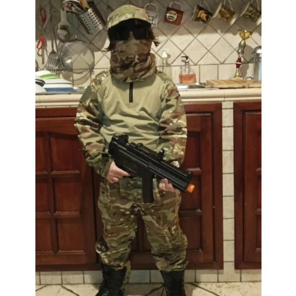 Boys  Tactical  Uniform Hunting Clothing Sets Children Airsoft Camouflage Suits Hiking Training Outdoor Parent-child