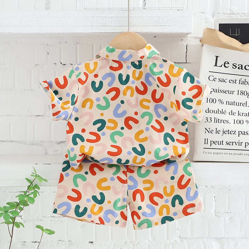 Nuevo Traje de Ropa de Verano para Bebés, Conjuntos Infantiles, Camisa de Letras de Moda para Niños, Pantalones Cortos, 2 Piezas/Conjuntos, Disfraz Casual para Niños Pequeños, Chándales para Niños