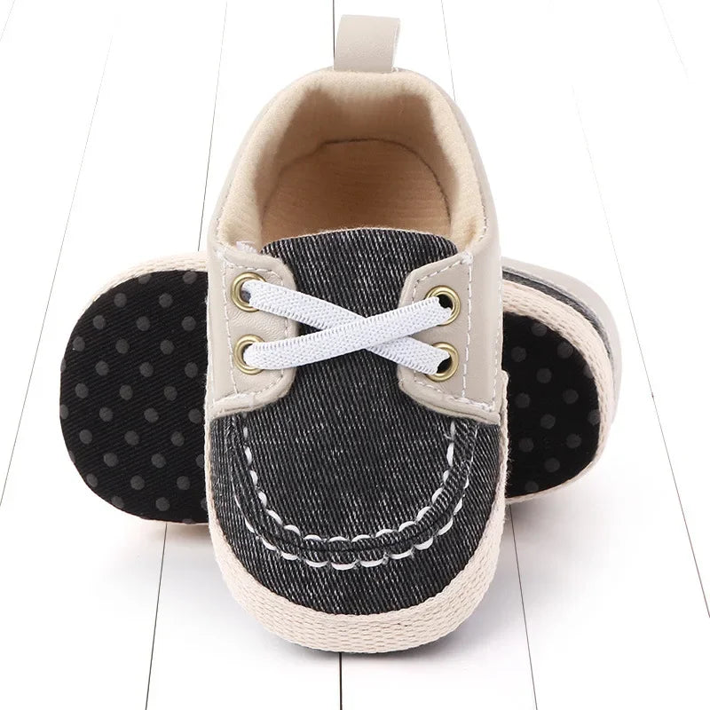 Zapatos de 0-18 meses para bebé niño/niña, zapatillas de tobillo con suela antideslizante, para recién nacidos, primeros pasos, mocasines para cuna