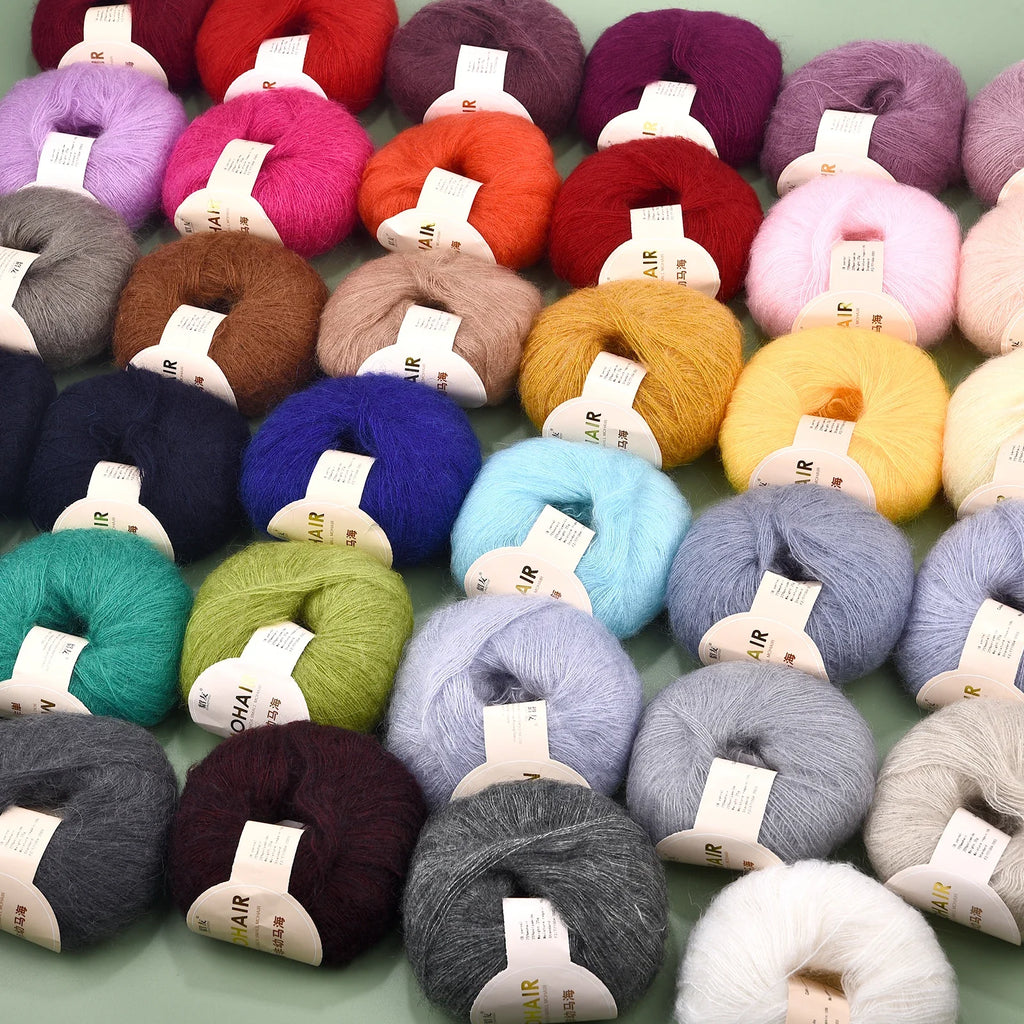 35 Farben 25g/Stück Mohairgarn Extra weiches warmes Babywoll-Häkelgarn zum Handstricken von Pullover, Schal, Tuch, DIY-Materialien