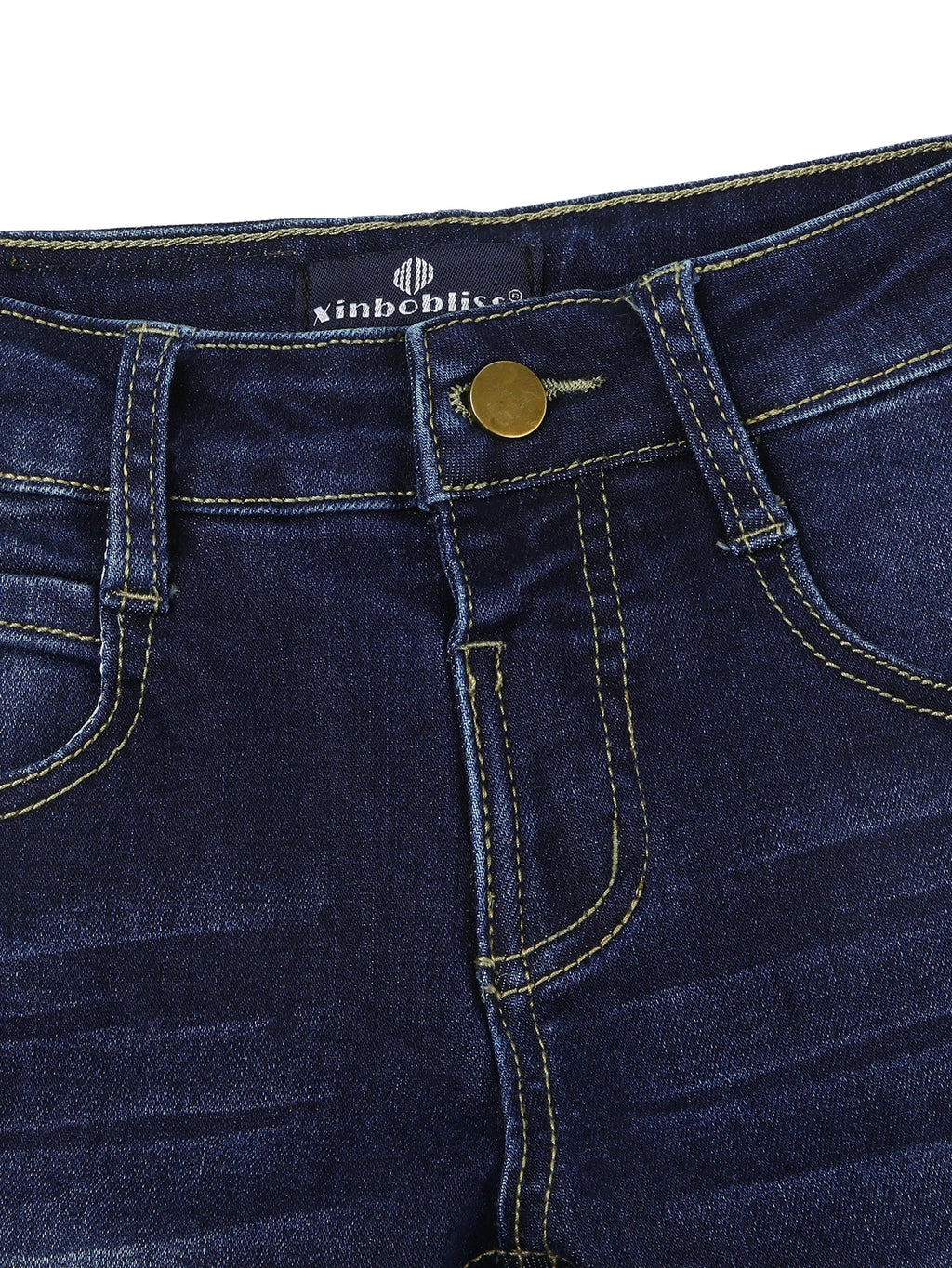 [Pantalones vaqueros para niños] Jeans elásticos casuales para niños Pantalones sólidos de moda para jóvenes de primavera y otoño con bolsillos