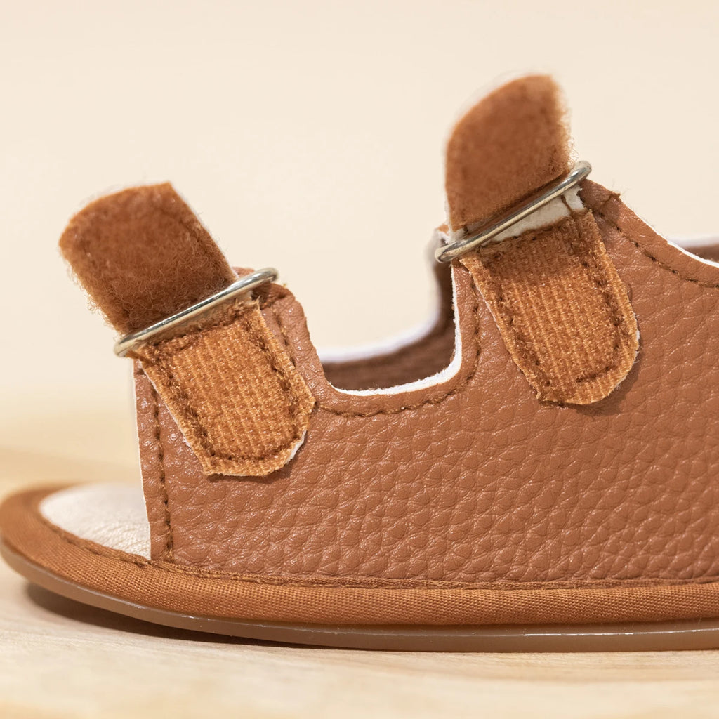 New Baby Sandals Baby Shoes Baby Boy Girl Sandals PU Soft Bottom Sole Anti-Slip Infant First Walker Crib Shoes Newborn Moccasins