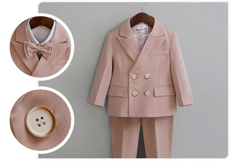 Traje de fotografía para niños Flower Boys, disfraz formal para bebés y niños, vestido para fiesta de cumpleaños o boda, esmoquin para actuaciones.