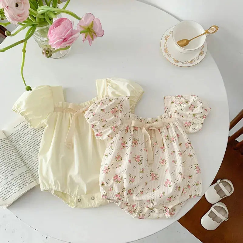 Baby Kleidung Sommer Neugeborenen Kleidung Blumen Strampler TGie Jumpsuits Kurzarm Sonnenschutzanzüge 0-2 Jahre Baby Strampler