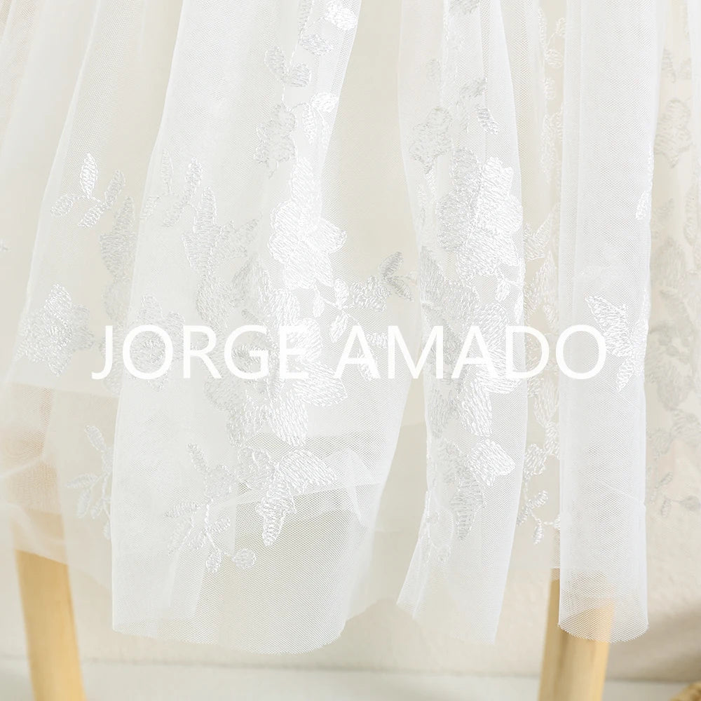 Nuevo vestido de verano para bebé niña, bonito bordado de color liso, tutú de tul, vestidos de princesa para fiesta, vestidos informales elegantes, A5956