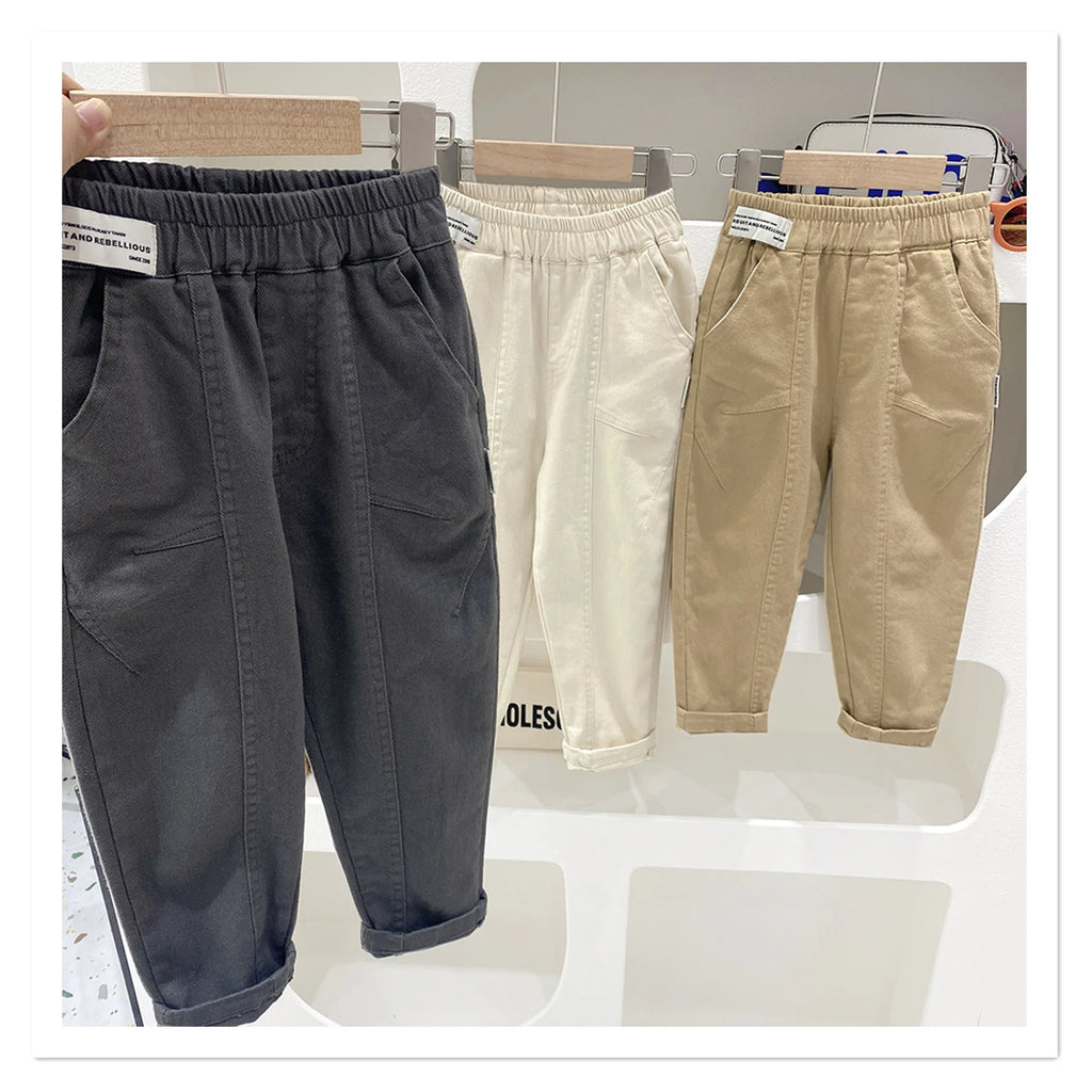 Pantalones de niño, pantalones de primavera y otoño, moda de otoño para niños grandes, estilo occidental, ropa de otoño para niños, pantalones casuales para niños, Bo