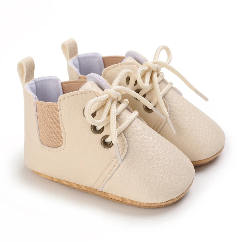 New Baby Shoes Retro Leather Boy Girl Shoes Multicolor Toddler Rubber Sole Anti-slip First Walkers Infant Newborn Moccasins
