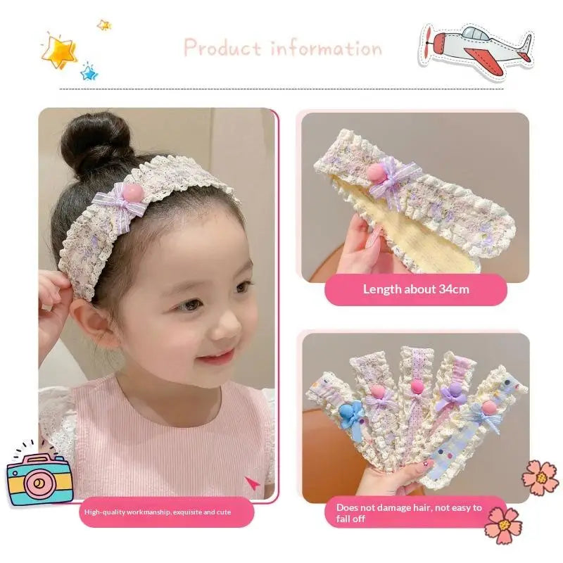 Baby 1/3Pcs Sweet Headbands for Girls with Bangs Stickers Princess Beautiful Hair Finish