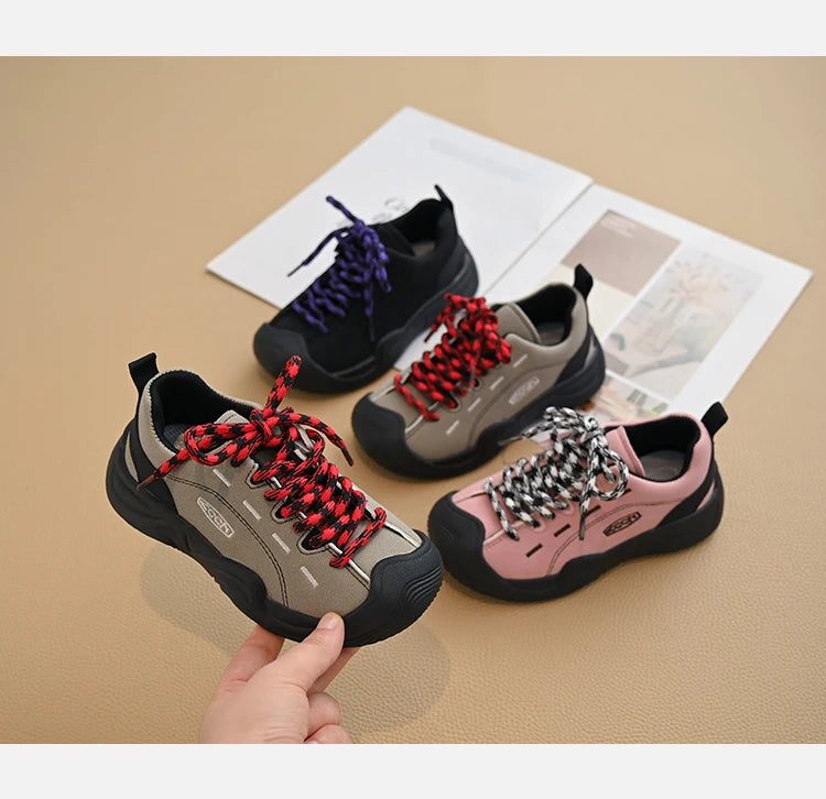 Baby Girls Boys Genuine Leather Sneakers Autumn Kids Casual Shoes Non-slip Soft Sole Infant Toddler Shoes Children Hiking Shoes