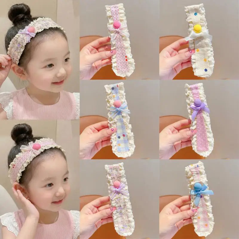 Baby 1/3Pcs Sweet Headbands for Girls with Bangs Stickers Princess Beautiful Hair Finish