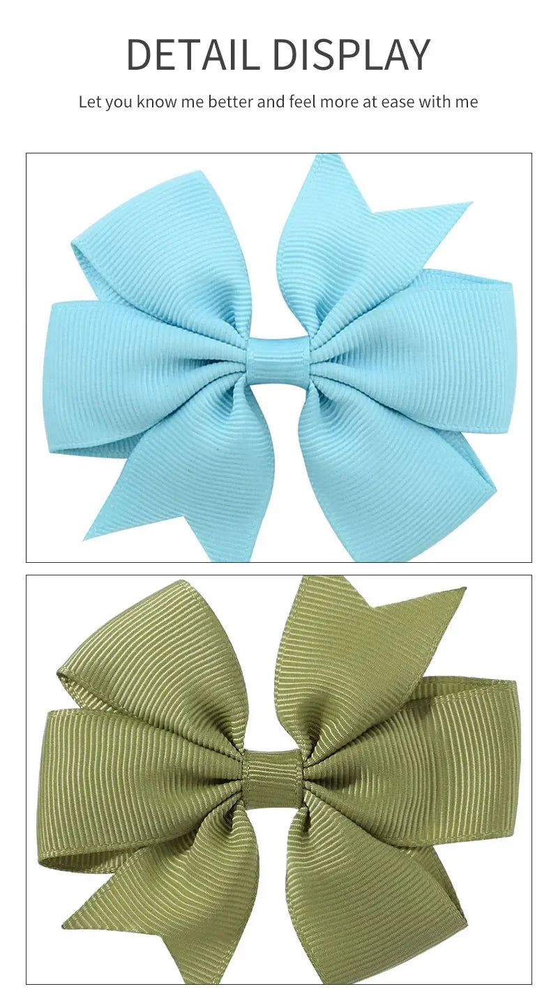 20 Colors Toddler Girls Hair Bows Clips Grosgrain Ribbon Pinwheel Hair Bows Hair Accessories for Baby Girls Kids Children Teens