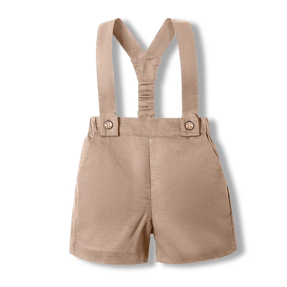 Summer Baby Boys Clothes Suit 1-4Y Kids Short-sleeded Solid Shirt and Elastic Waist Shorts for Boy Daliy Birthday Clothes Set
