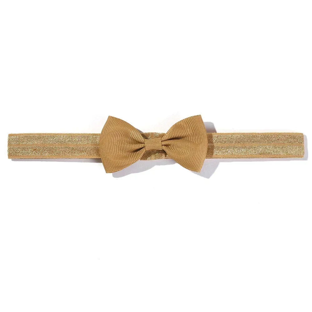 1pcs Baby Bows Head Band Elastic Ribbon Hair Band Infant Headwear Solid Color Headband Babe Casual Head Accessories Wholesale