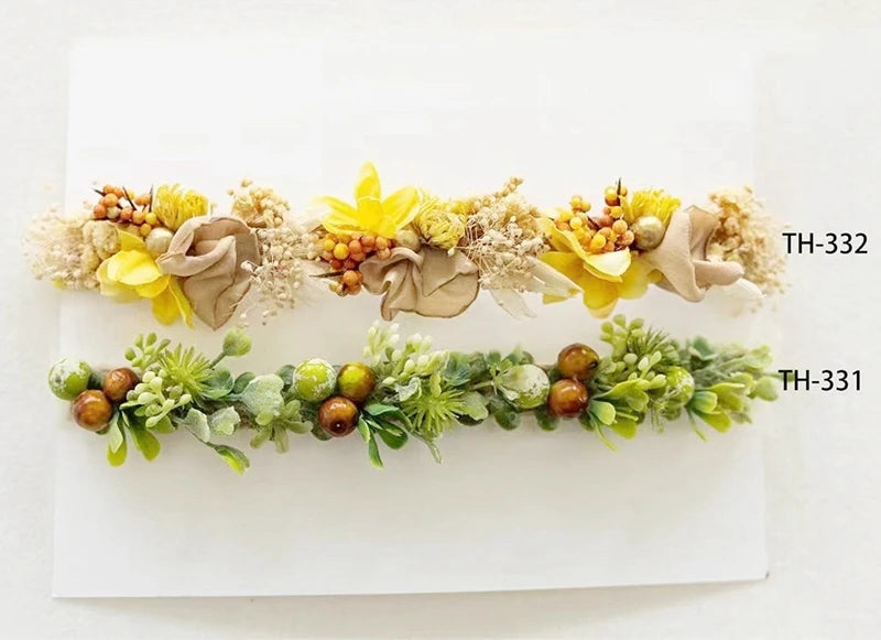 Newborn Headband for Photography Props Flower Baby Girl Tieback Flowers Pearl Wreath Newborn Photography Infant Hair Accessories