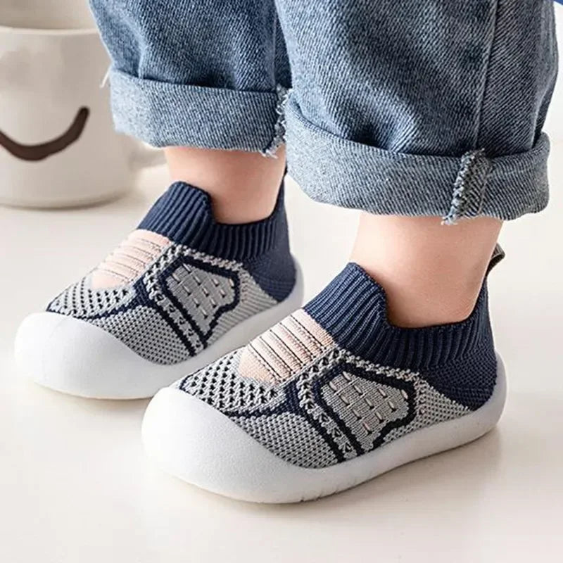 Baby Schuhe Anti-Rutsch Atmungsaktive Krabbelschuhe mit Gummisohle für Kinder Mädchen Jungen Mesh Schuhe Weiche Sohle Hausschuhe