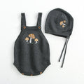 Baby Girl Clothing Cotton Knit Mushroom Embroidered Onesie Bodysuit and Beanie 0-3Y Baby Boy Clothes Cardigan Casual Outfit