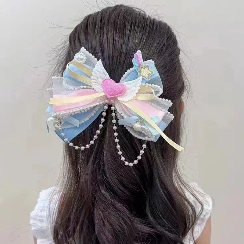 Fashion Princess Bow Hairpins Barrettes Children's Hair Accessories Cute Sweet Girls Hair Headdress