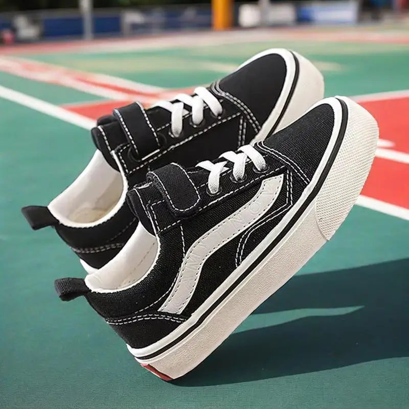 Children's Canvas Shoes Boys Board Shoes New Net Red Low Gang Middle and Large Children Baby Girls Board Shoes Parent-Child Shoe