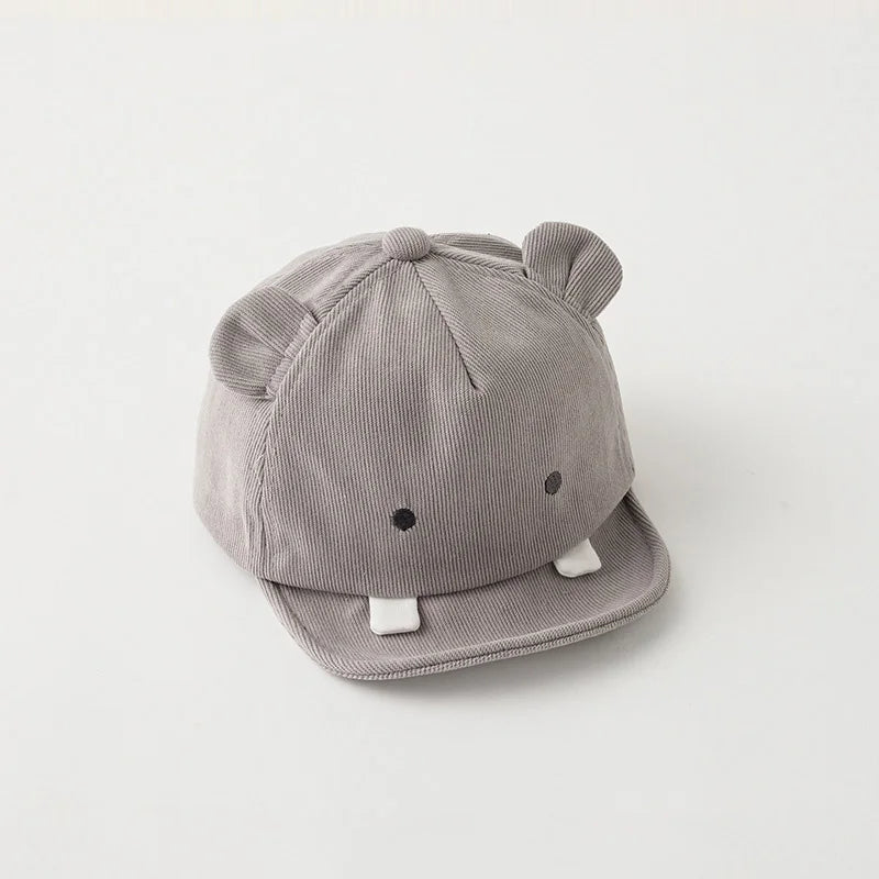 Cute Animal Baby Baseball Hat Cartoon Dinosaur Rabbit Infant Peaked Cap Solid Color Kawaii Soft Brim Kids Sun Hats