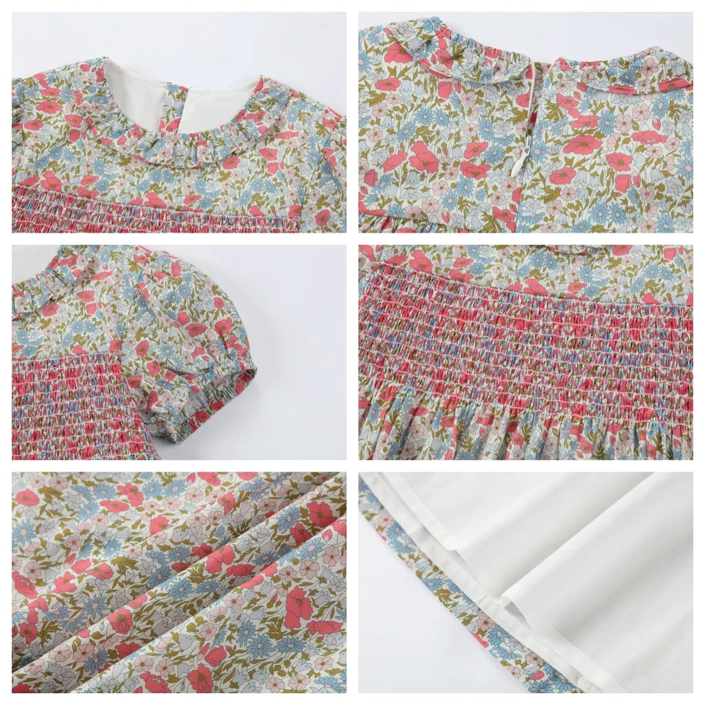 AP Chelsea Bloom Collection  SS26 Floral Smocking Dress Baby Girls Overalls Set Brothers Sisters Family Matching Embroidery Knit