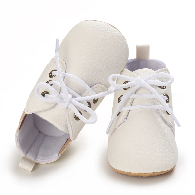 New Baby Shoes Retro Leather Boy Girl Shoes Multicolor Toddler Rubber Sole Anti-slip First Walkers Infant Newborn Moccasins