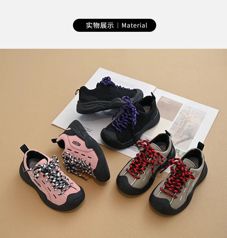 Baby Girls Boys Genuine Leather Sneakers Autumn Kids Casual Shoes Non-slip Soft Sole Infant Toddler Shoes Children Hiking Shoes