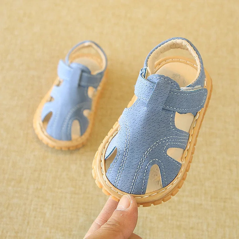 2025 Baby Sandals Toddler Boys First Walkers Newborn Girls First Shoes Indoor Soft Sole Infant Sandals Summer Beach Baby Shoes