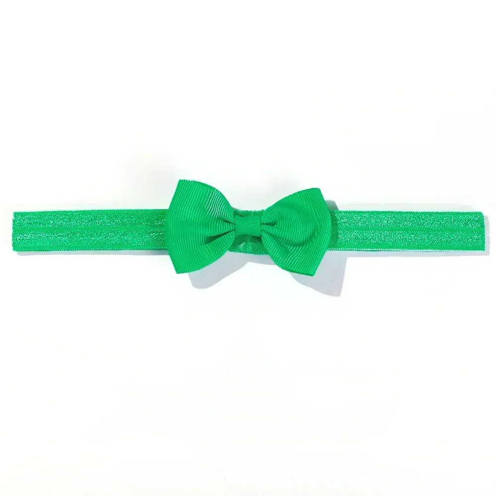 1pcs Baby Bows Head Band Elastic Ribbon Hair Band Infant Headwear Solid Color Headband Babe Casual Head Accessories Wholesale