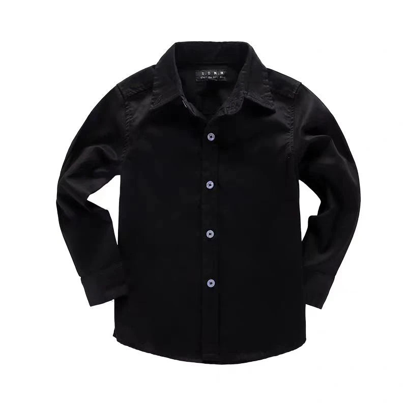 Jungen Kleidung Hemden Herbst Langarm Stickerei Kleines Pferd Muster Kinder Oberteile Geburtstagsparty Kinderhemd Schuluniform