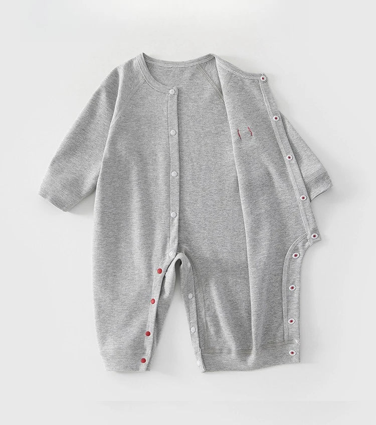 AYNIGIELL 2026 Neuer Baby-Overall einfarbig Hochwertiger Reiner Baumwolle Atmungsaktiver Strampler 0-18 Monate Jungen Mädchen Kleidung