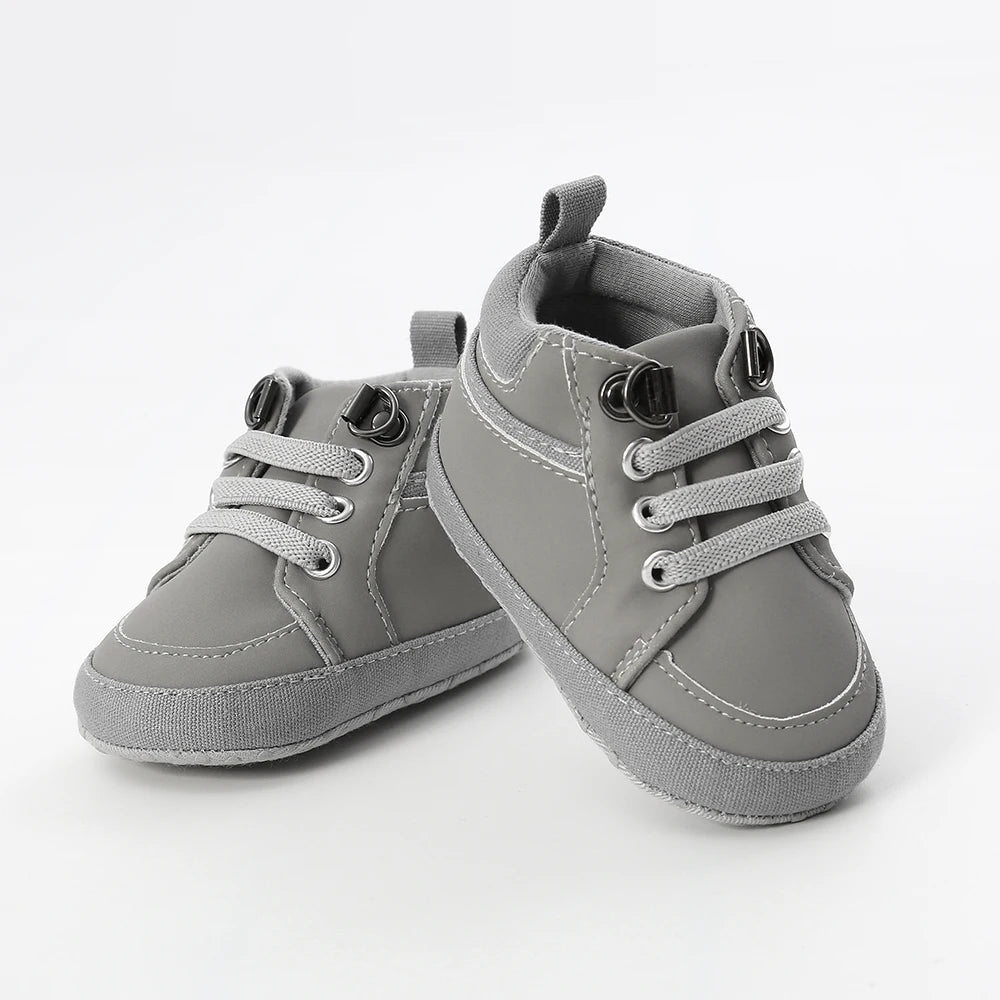 Baby-Sneaker, Kleinkind-Jungen-Mädchen-Sportschuhe, Kleinkind-Freizeitschuhe mit Baumwollsohle, rutschfeste PU-Lauflernschuhe, Krabbelschuhe, Basketballschuhe