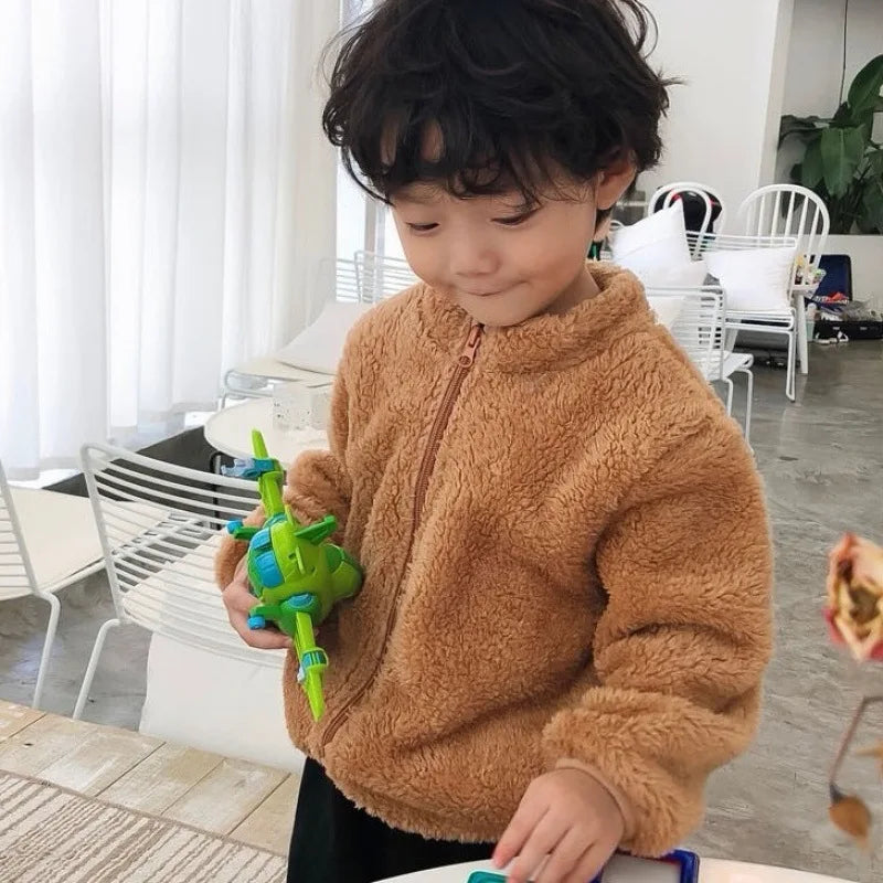 Pink Girls Jacken Herbstmantel Winter Thermofleecejacke für Kinder 1 2 3 4 5 Jahre Kinder Mäntel Warme koreanische Oberbekleidung