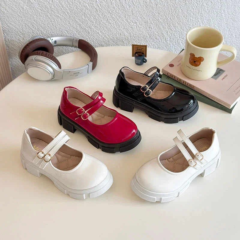 Children Leather Shoes for Girls 2025 Spring Autumn New Fashion Korean Style Soft Bottom Anti-slippery Versatile Mary Jane Shoes