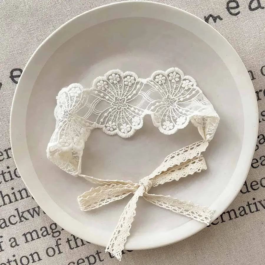 Baby Girl Lace Headbands Cute Flower Embroidered Hair Band Sweet Princess Headband Newborn Hair Accessories Photography Props