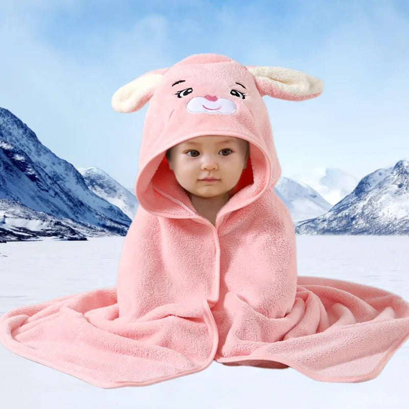 Cartoon Baby Bath Towel Infant Soft Bathrobe Hooded Swaddle Towel Blanket Kids Warm Sleeping Swaddle Wrap for Newborn Boys Girls