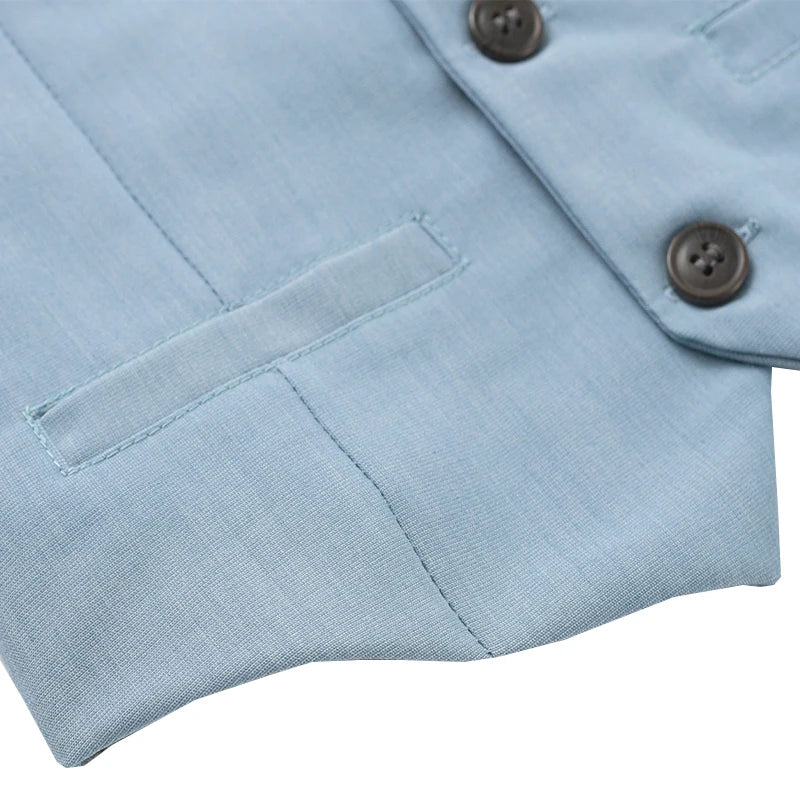 Herrenanzüge Geburtstagskostüm für Jungen Kinder Frühling Herbst Boutique Kleidung Set Unifarben Weste Anzug Kinder Baumwolle Formelle Kleidung