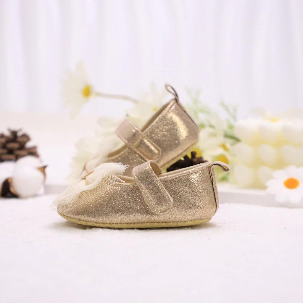 Baby Steps Schuhe Babys erste Lauflernschuhe Babyschuhe Atmungsaktiv Rutschfest Mädchen Modeschuhe Prinzessinnen Spitzenstil