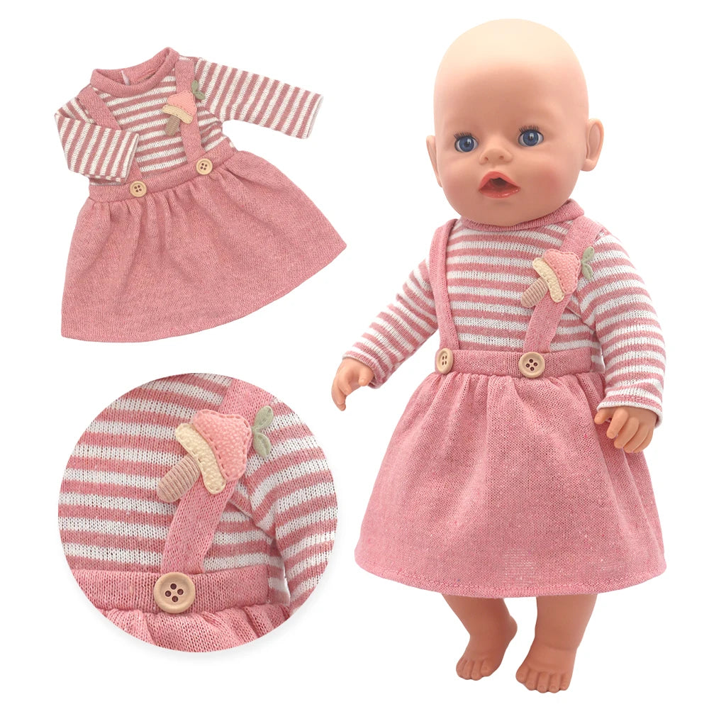 Baby Born Doll Outfits For 13-18 Inch Newborn Doll Cute Jumpers Rompers Suit+Shoes Doll Accessories Festival Birthday Gift