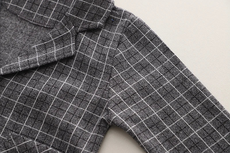 Children Clothing Spring Autumn Baby Boys Wear Infant Lapel Plaid T-Shirt Pants 3pcs/sets Toddler Casual Suit 0-5 Years