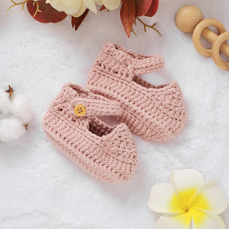 Baby Shoes 100%Cotton Knitted Newborn Boy Girl First Boots Fashion Solid Infant Footwear 0-18M Breathable Cute Shallow Seasonal
