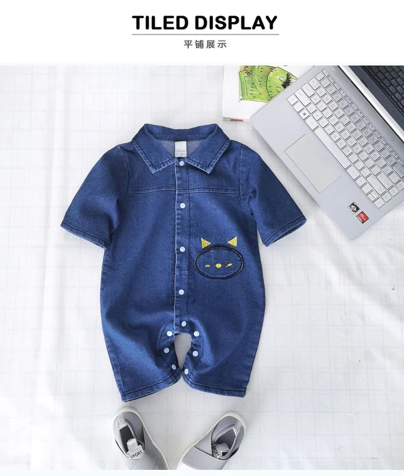 IENENS Baby Strampler Neugeborenen-Jumpsuits Kleidung Jeans Overall 0-18 Monate Junge Mädchen Weiche Anzüge Kinderkleidung