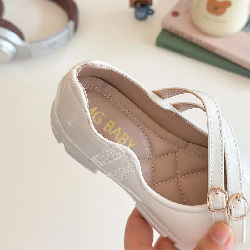 Children Leather Shoes for Girls 2025 Spring Autumn New Fashion Korean Style Soft Bottom Anti-slippery Versatile Mary Jane Shoes